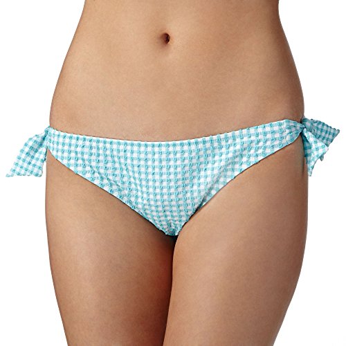 Ultimate Beach Womens White Textured Gingham Bunny Tie Bikini Bottoms 8