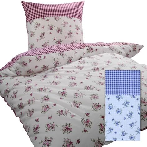 Dyckhoff3071970600 Soft Towelling Bed Linen Vera Berry 80x80 cm and 135x200 cm