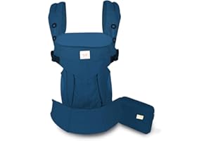 SONARIN Mochila portabebé Convertible Premium,Ergonómica,capucha de dormir,para recién nacidos y bebés(3-48 meses),carga máxima 20 kg,Soporte para la Cabeza,Marsupio portabebé(Azul)