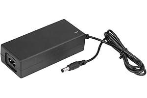 PUSOKEI Adattatore di alimentazione per caricabatterie da 29,4 V 2 A, caricabatteria agli ioni di litio da 5,5 x 2,5 mm con protezione da sovracorrente, ricarica (Nero)