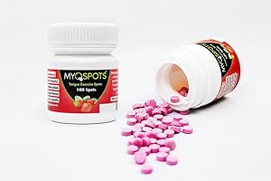 ATC HANDELS GMBH Myospots – Entrenamiento eficaz para la calma de la lengua en diferentes sabores – 100 pastillas – Soporte versátil para la respiración y la salud (fresa)