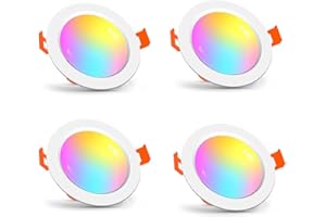 Sparkleiot Zigbee Smart Led Downlight,Dimmable and RGB Color Changing Recessed Lighting,Voice Control with Alexa and Google Home Assistant,Smart Hub Needed,12W 2700K-6500K,1050lm（4 Pack