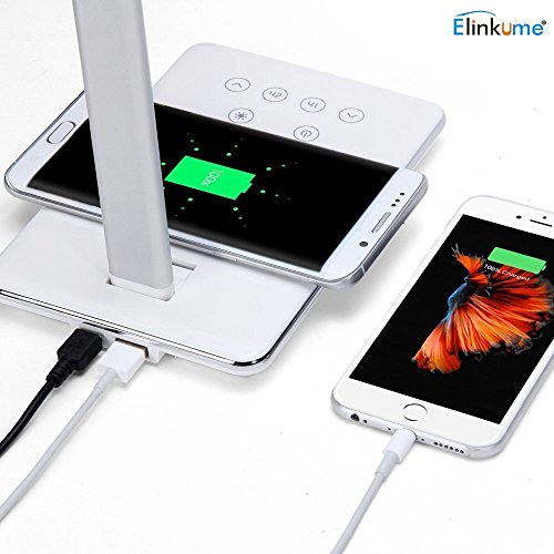 Elinkume 5W Qi Schreibtischlampe Wireless Charging 48*4014 SMD LED Schreibtischlampe Modern Design 800LM Dimmbar Touch Schreibtischleuchten Flexibel Tischlampe - 6
