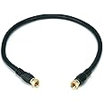 Monoprice RG6 Quad Shield CL2 Coaxial Cable with F Type Connector 1.5Ft 105359