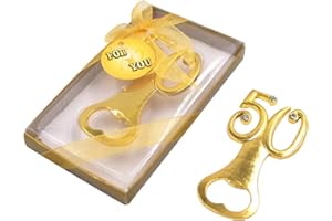 C.X.Y. Bomboniera Apribottiglia Anni Oro 50 Anni Argentato 25 Oggettistica Confezione Regalo (Oro)