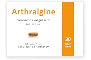 Arthralgine - Articulations Douloureuses - Anti-inflammatoire naturel - Curcumine (curcuma) - Magnésium - - Fabriqué en France - 1 mois - NATURAFRANCE
