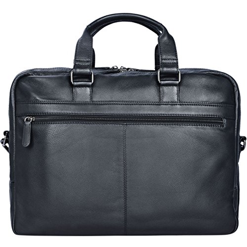 STILORD  Nico  Vintage Umh  ngetasche Leder Herren Damen 15 6 Zoll Laptoptasche gro   Aktentasche Arbeit B  ro Uni echtes Rindsleder  Farbe schwarz