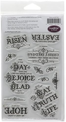 Justrite Papercraft Rubber Just Rite Clear Stamp Set 4-inch x 6-inch, Rejoice and Be Glad