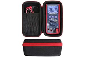 Khanka Eva Custodia rigida da viaggio per Kuman Multimetro Digitale per TRMS 6000 Conti Tester(adatto per TRMS 6000, ZIP ROSSA)