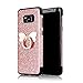Produktbild Misstars Glitzer Hülle für Galaxy S8 Rose Gold, Bling Pailletten Weiche TPU Silikon Handyhülle Anti-Rutsch Kratzfest Schutzhülle mit Schmetterling Ring Ständer für Samsung Galaxy S8