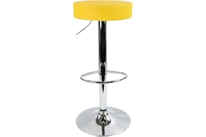 KKTONER Barhocker Höhenverstellbar drehbar SPA Arbeitshocker Bürohocker PU Leder Gelb