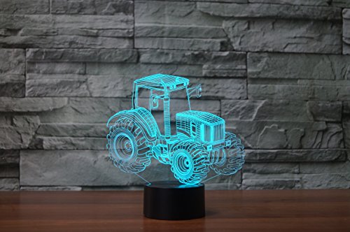 Traktor Hologramm 3d Lampe Nachttischlampe, Nachtlicht fürs Kinderzimmer, LED Lampe fürs Wohnzimmer - 5