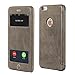 Produktbild PhoneStar iPhone 6 Plus, 6s Plus Leder Schutzhülle Flip-Cover mit Sichtfenster [simply clever special edition] - beige