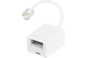 Uvital RJ11 to BT Phone Adapter, Standard RJ11 Plug to BT Telephone Socket Converter for 6P4C Telephone, Fax Machine