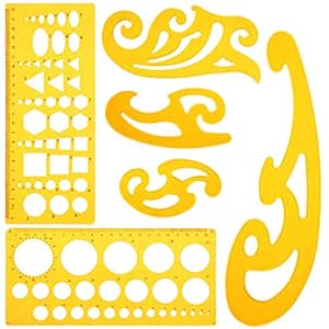 Kindpma 6 Pz Maschera Per Cerchi Cerchiometro Plastica Curva Francese Geometrico Righello Con Cerchi Per Disegni Studio Artistico Fai Da Te