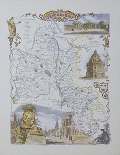 Oxfordshire map - Framed Picture - 12" x 16"