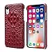 Produktbild Yonanls Schutzhülle für iPhone Xr 2018 Premium Ledertasche, Luxus 3D Krokodil Textur Kuhfell Echtleder Shelter Hülle für iPhone Xr 6.1 Zoll ryjnfghmterba (Color : Red)
