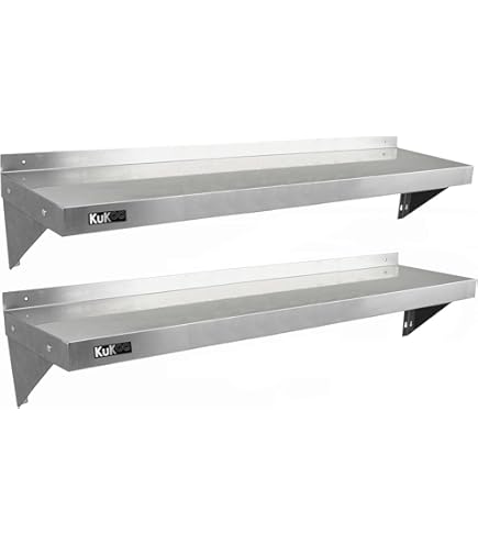 2x KuKoo Wandschap RVS - 90cm x 30cm
