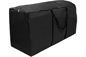 Errum Garden Furniture Cushion Storage Bag Waterproof 122x39x55cm Heavy Duty Rip Proof 210D Oxford Fabric Christmas Tree Storage Bag with Handle for Christmas Tree, Blankets, Cushions, Tents, Patio