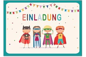 Pusteblume Grusskarten 20 Kindergeburtstagseinladungen Superhelden Geburtstagseinladungen Kinder Mädchen 20 Karten mit 20 passenden Umschlägen