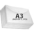 CAMPIO A3 Size My Clear Bag - Specially for Architecture documents and Paintings, Made up of White Transparent Sheet - (Pack of 5 pcs, Size: 13 X 18 inch)