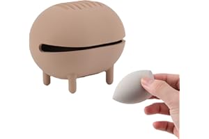WOOXDYUK Makeup Sponge Holder - Shatterproof Eco-Friendly Silicone Beauty Make Up Blender Case for Travel - khaki
