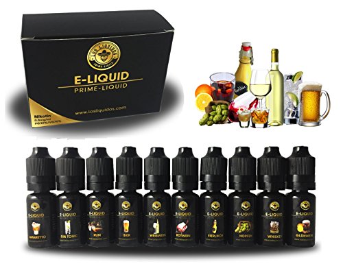 Preisvergleich Produktbild Los Liquidos E-Liquid für E-Zigarette, 10er Pack 10 x 10 ml ohne Nikotin 0mg nikotinfrei E-Shisha E-LIQUID-BOX Premiumset Elektrische Zigarette