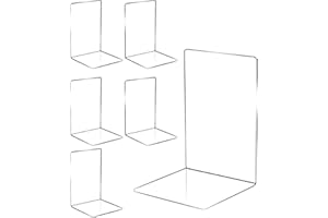 COTEPI 6 Pezzi Fermalibri per Mensole Trasparente in Acrilico, Ferma Libri, Ferma Libri per Libreria, Espositore per Libro in Acrilico, Fermalibri Acrilici, Set di Fermalibri per Scuola, Casa, Ufficio