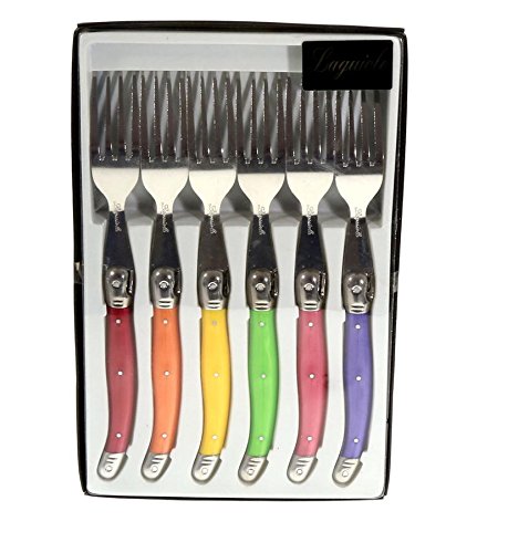 Laguiole I7210P6-NT Box mit 6 Tafelgabeln in 6 Pastellfarben