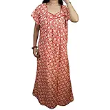 Indiatrendzs Women Cotton Nighty Floral Summer Nightwear 44"