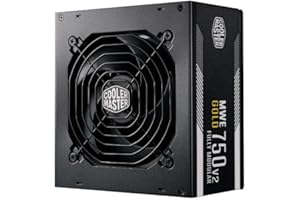 Cooler Master MWE 750 Gold V2 Fully Modular PSU (UK Plug) - 80 PLUS Gold 750W Power Supply Unit, Flat Black Cabling, 120mm HDB Fan, High-Temperature Threshold