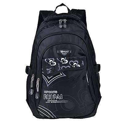 Vbiger Sac à Dos Cartable Scolaire Unisexe (Noir 2443165)