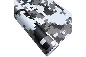 Pellicola Adesiva per Auto, MoreChioce Mimetica Pellicola Adesiva per Auto Autoadesiva in PVC Adesivo Per Auto Mimetico Protezione Della Vernice Pellicola Pellicola Per Moto,Bianco Nero,152cmx30cm