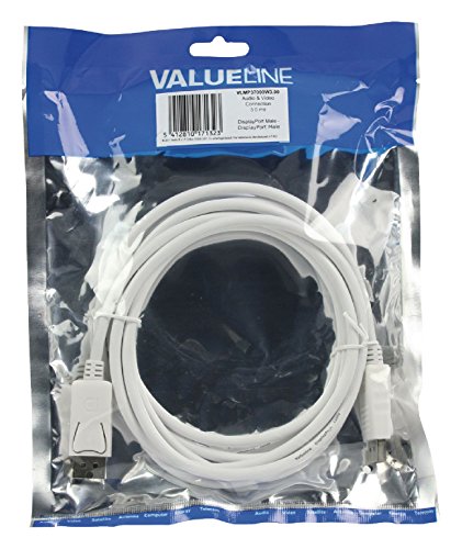 Valueline VLMP37000W3.00 Displayport Kabel (Stecker auf Stecker, 3m) weiß