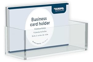 EUROPEL Porte carte de Visite, pour cartes format 55x95mm, Capacité 20mm, 350090, acrylique transparent