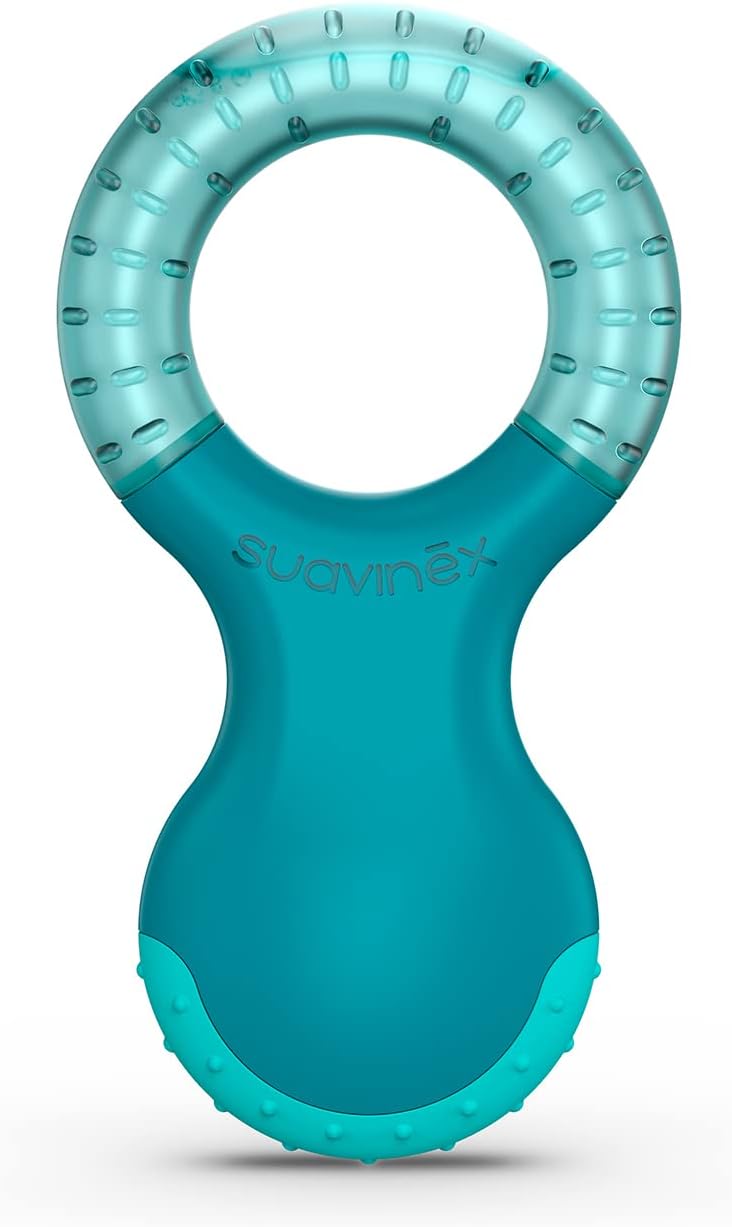 SUAVINEX Mordedor de Bebé Refrigerante, a partir de 4 Meses. Anillo de Dentición Refrigerante, con Relieves, Azul
