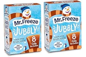 KASHWORTH Mr Freeze Jubbly Pack of 2 Ice Lollies Freeze Pops Cola Natural Flavours – 16 x 62mls