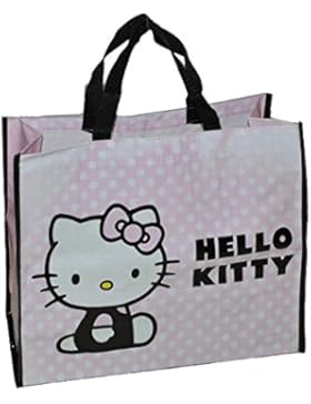 Shopper / Tragetasche / Umhängetasche - Hello Kitty - Kindertasche Tasche Stoff für Mädchen - beschichtet und...
