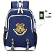 Produktbild Comtervi Harry Potter Hogwarts Design Rucksack, Daypacks Laptoptasche Schulrucksack, Unisex Rucksack Junge Camping Outdoor Backpack Mit USB Ladeanschluss