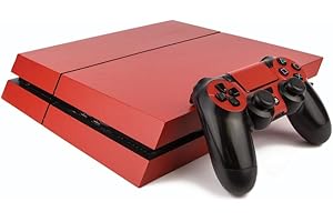 VINYL REVOLUTION Premium PS4 PlayStation 4 Colourful Vinyl Wrap/Skin/Cover for PS4 Console and PS4 Controllers: Matte Red