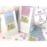 Ostern Set 20 Stück Aufkleber Banderolen Geschenküte weiß