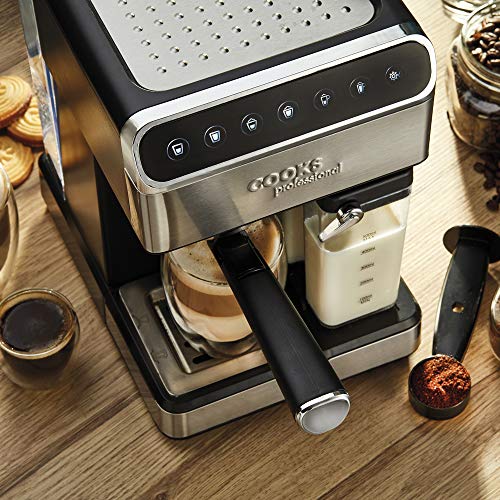 CooksProfessional15BarDigitalCoffeeMachineMilkFrother1350WHotDrinksMakerEspresso