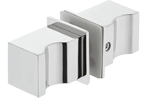 Gedotec Duschtür-Knopf Edelstahl poliert Glas-Türgriff eckig für Duschtüren - H10181 | Duschkabinen-Knauf zum Schrauben | Knopf-Griff quadratisch 35 x 25 mm | 1 Paar - Design Türknopf für Glastüren
