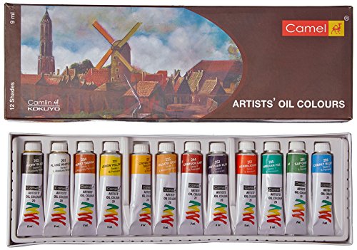 Camlin Kokuyo Artist's Oil Color Box - 9ml tubes, 12 Shades