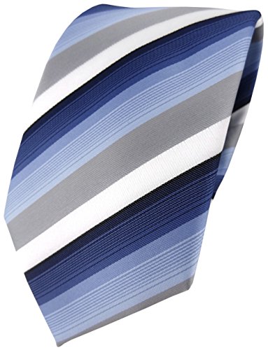 TigerTie - Corbata - azul oscuro gris blanco rayas
