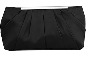 Lollanda Women Clutch Handbag, Elegant Pleated Satin Clutches Handbag for Roses Evening Prom Party Wedding