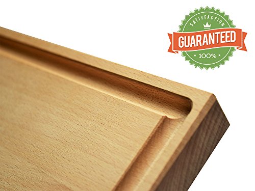 Schneidebrett aus Holz mit Saftauffänger, und Saftrille – -Brett Küche Extra Groß, Qualität Premium – 45 x 30 x 2,2 cm – hergestellt in Europa Buche, die Brett Multifunktions- und rutschfeste. - 4