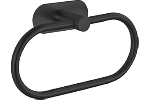 EOLAX Toallero de Baño, Anillo de Toalla para Pared de Baño Autoadhesivo, Toallero Redondo de Baño, Accesorios de Baño, Toallero de Pared Redondo Moderno Organizado, Negro