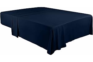Utopia Bedding - Lenzuolo da letto - Lenzuolo Super King 270 x 290 cm - Lenzuolo piatto, morbido, in microfibra spazzolata - Blu Navy