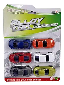 THE VIYU BOX Luxury and Sports Car Metal Die - Cast Pull Back Action Vehicles Play Set - Pack of 6